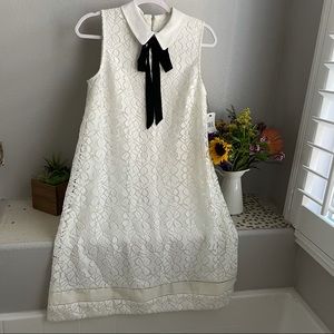 Karl Lagerfeld tie neck lace dress with collar